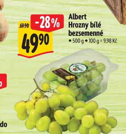  Albert Hrozny bílé bezsemenné500 g