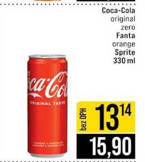 Coca-Cola original zero Fanta orange Sprite 330 ml 