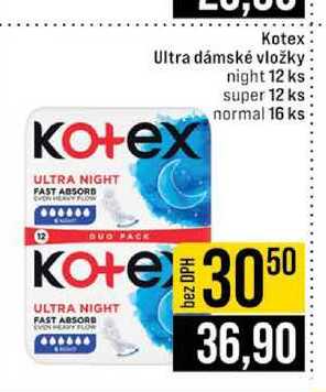 Kotex Ultra dámské vložky night 12 ks super 12 ks normal 16 ks
