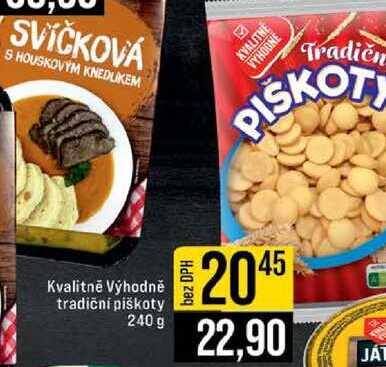Kvalitně Výhodně tradični piškoty 240 g