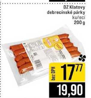 DZ Klatovy debrecínské párky kuřecí 200 g 
