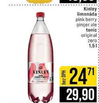 Kinley limonáda pink berry ginger ale tonic original zero 1,5l