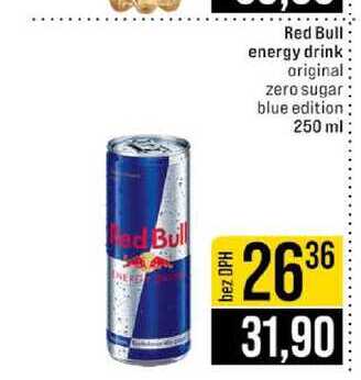 Red Bull energy drink original zero sugar blue edition 250 ml