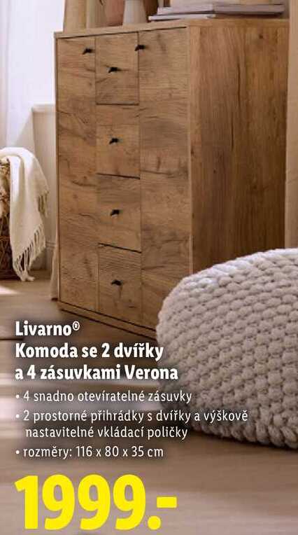 Livarno Komoda se 2 dvířky a 4 zásuvkami Verona
