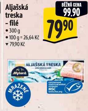 Aljašská treska - filé, 300 g