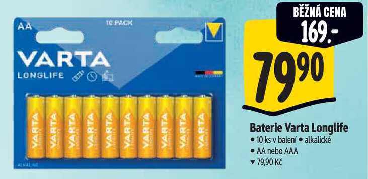 Baterie Varta Longlife, 10 ks