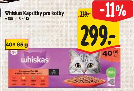 Whiskas Kapsičky pro kočky, 40x 85 g 