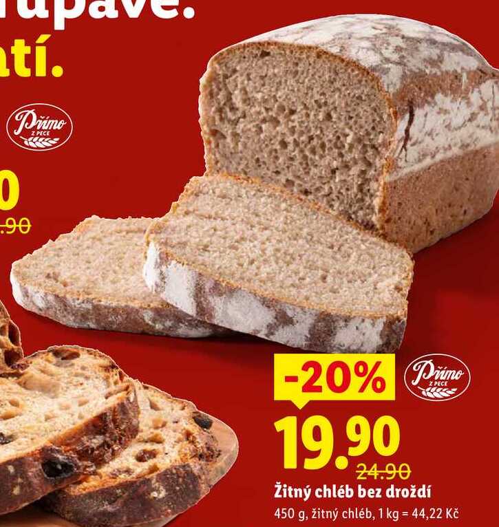 Žitný chléb bez droždí, 450 g