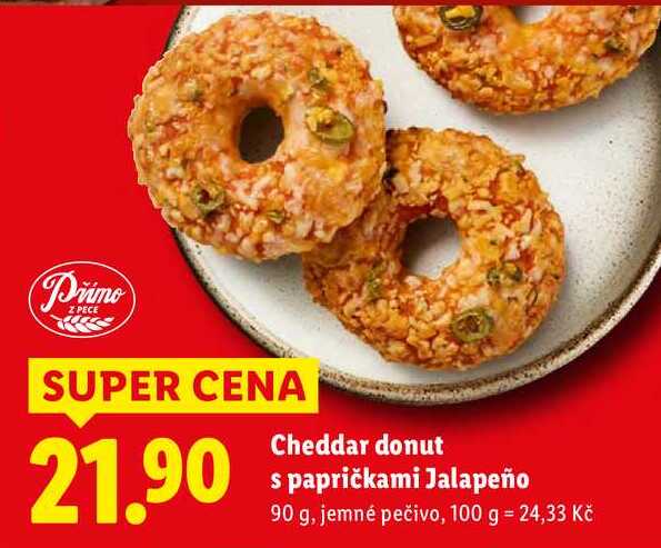 Cheddar donut s papričkami Jalapeño, 90 g