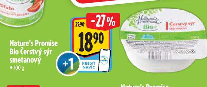 Nature's Promise Bio Čerstvý sýr smetanový 100 g
