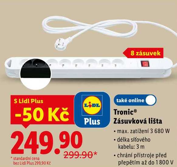 Tronic Zásuvková lišta