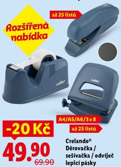 Crelando Děrovačka/sešívačka/odvíječ lepicí pásky