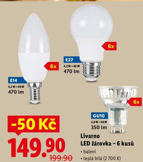 Livarno LED žárovka - 6 kusů 
