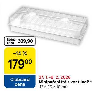 Minipařeniště s ventilaci, 47 × 20 x 10 cm 