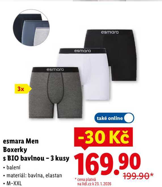 esmara Men Boxerky s BIO bavlnou - 3 kusy