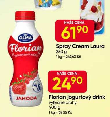 Florian jogurtový drink vybrané druhy 400 g