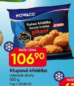 NOWACO Křupavá křidélka vybrané druhy 500 g