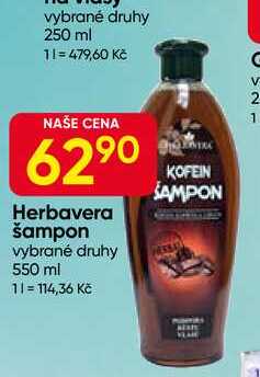 Herbavera šampon vybrané druhy 550 ml 