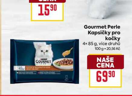 Gourmet Perle Kapsičky pro kočky 4× 85 g