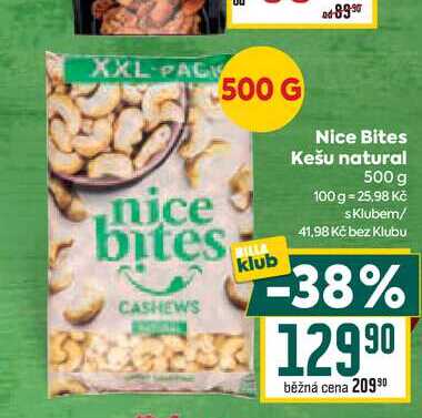 Nice Bites Kešu natural 500 g