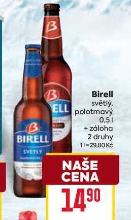Birell světlý, polotmavý 0,5l