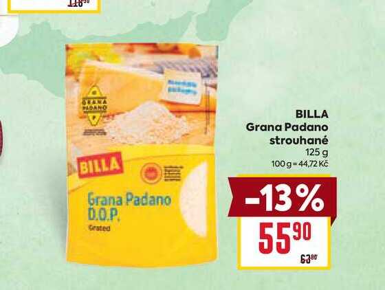 BILLA Grana Padano strouhané 125 g