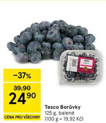 Tesco Borůvky, 125 g. balené 