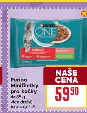 Purina Minifiletky pro kočky 4× 85 g 