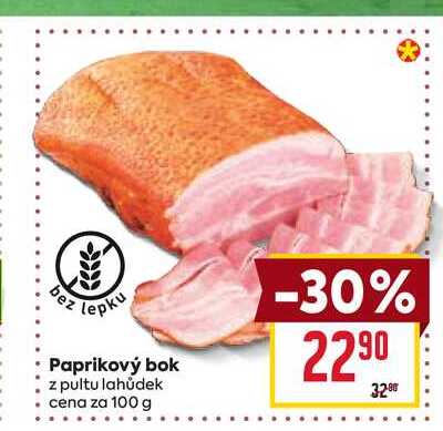 Paprikový bok z pultu lahůdek cena za 100 g
