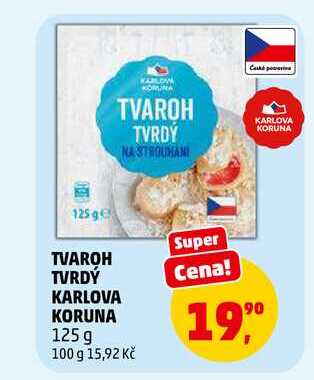 TVAROH TVRDÝ KARLOVA KORUNA, 125 g 