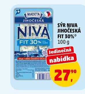 SÝR NIVA JIHOČESKÁ FIT 30%, 100 g 