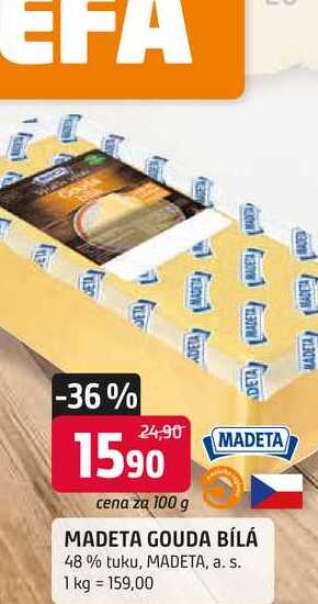 MADETA GOUDA BÍLÁ 48% tuku, 100 g
