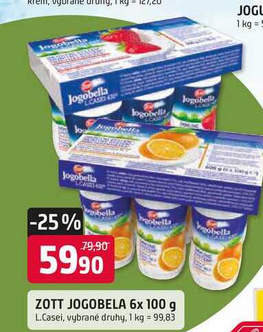 ZOTT JOGOBELA 6x 100 g L.Casei
