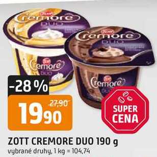 ZOTT CREMORE DUO 190 g 