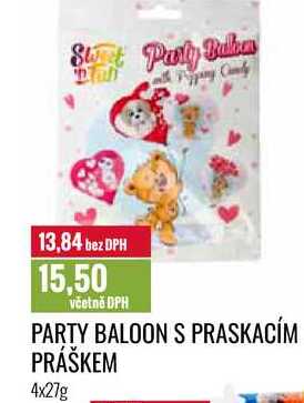 PARTY BALOON S PRASKACÍM PRÁŠKEM 4x27g 