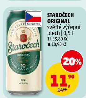 STAROČECH ORIGINAL světlé výčepní, plech, 0,5 l