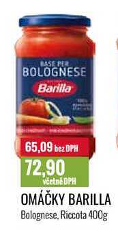 OMÁČKY BARILLA Bolognese, Riccota 400g 