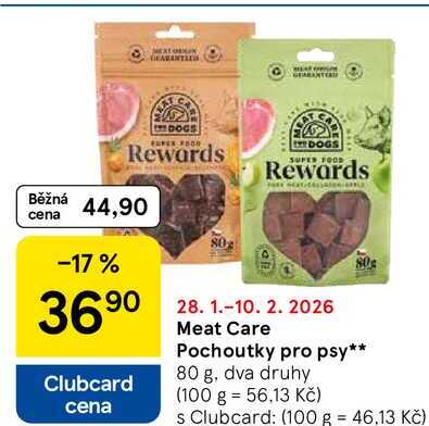 Meat Care Pochoutky pro psy, 80 g, dva druhy 