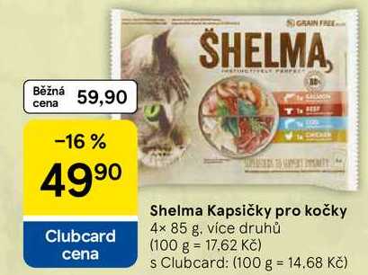 Shelma Kapsičky pro kočky, 4x 85 g, více druhů 