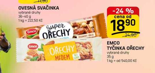 EMCO TYČINKA OŘECHY vybrané druhy 35 g 