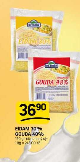 GOUDA 48% 150 g , strouhaný sýr