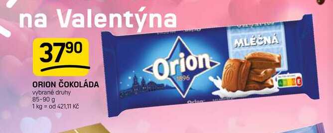 ORION ČOKOLÁDA vybrané druhy 85-90 g