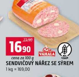 SENDVIČOVÝ NÁŘEZ SE SÝREM 100g
