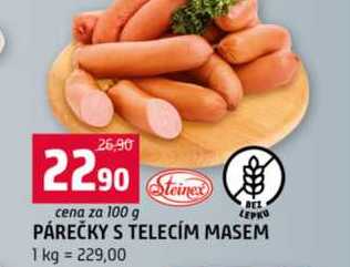 PÁREČKY S TELECÍM MASEM 100g