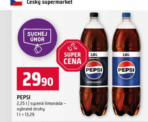PEPSI 2,25l sycená limonáda vybrané druhy