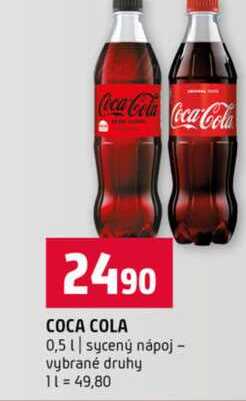 COCA COLA 0,5l sycený nápoj vybrané druhy 