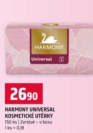 HARMONY UNIVERSAL KOSMETICKÉ UTĚRKY 150 ks 2vrstvé v boxu 