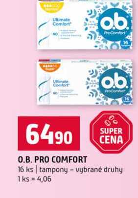 O.B. PRO COMFORT 16 ks tampony vybrané druhy