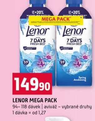 LENOR MEGA PACK 94-118 dávek aviváž vybrané druhy