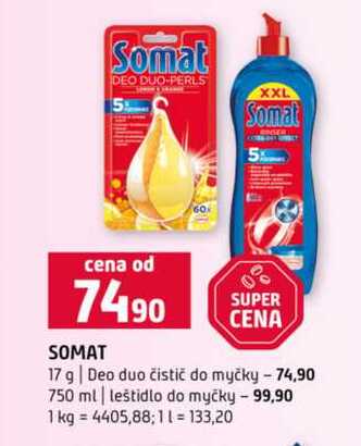 SOMAT 17 g Deo duo čistič do myčky 750 ml leštidlo do myčky 